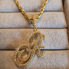 Gold Letter A Iced Out Pendant, For Men Or Women Chains For Men Aesthetic, Letter A Jewelry, A Necklace Letter, Female Chains, Boyfriend Name Necklace, Gold Letter A, Letter A Pendant, Layered Gold Jewelry, Custom Gold Jewelry