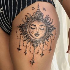 Thigh Tattoos For Women Tattoo Design Kit Women’s Thigh Tattoos, Women’s Tattoo Back, Back Thigh Tattoos Women, Tattoos For Women Design, For Women Tattoo Design, Women Tattoo Design, Tattoos Meaning Strength, Thigh Tattoos For Women, Girl Thigh Tattoos