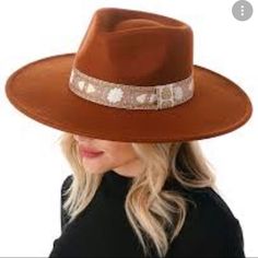 One Size Wool Blend Casual Short Brim Felt Hat For Festivals, Trendy Fitted Hat Bands For Fall, Casual Adjustable Fedora For Fall, Trendy Brown Winter Hat Bands, Casual Brown Hat Bands For Winter, Trendy Brown Hat Bands For Winter, Brown Hat Bands For Fall Party, Casual Brown Winter Hat Bands, Brown Hat Bands For Party In Fall