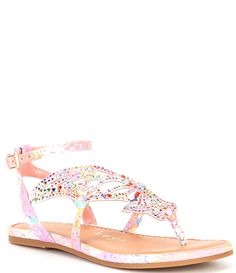 From Copper Key&#x2C; the Girls' Rhinestone Butterfly Sandals features:Fabric UpperCushioned FootbedBuckle ClosureSynthetic LiningRubber OutsoleImported. Multicolor Rhinestone Sandals For Spring, Pink Adjustable Sandals With Rhinestones, Adjustable Pink Sandals With Rhinestones, Adjustable Rhinestone Sandals For Spring, Butterfly Sandals, Copper Key, Dillard's, Everyday Wear, Copper