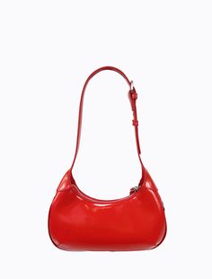 Modern Glossy Finish Shoulder Bag For Everyday Use, Modern Glossy Finish Shoulder Bag For Everyday, Trendy Shoulder Bag With Glossy Finish For Everyday, Trendy Glossy Shoulder Bag For Everyday Use, Trendy Glossy Finish Shoulder Bag For Everyday Use, Everyday Glossy Finish Shoulder Bag, Everyday Glossy Finish Crossbody Shoulder Bag, Glossy Finish Satchel Shoulder Bag, Modern Red Baguette Bag For Everyday