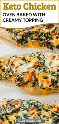 Easy Oven Baked Chicken, Baked Chicken Breasts, Oven Baked Chicken Breasts, Cheese Spinach, Oven Chicken, Easy Oven, Oven Baked Chicken, Healthy Keto, Baked Chicken Breast