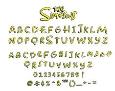 the simpsons font and numbers in yellow