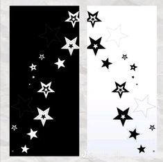 black and white paper with stars on it