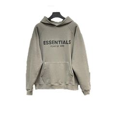 ESSENTIALS Hoodie | The Urban Clothing Shop™ Essentials Hoodie, Colorful Sneakers, Urban Street Art, Loose Hoodie, Lettering Logo, Oversize Fashion, Casual Date, Pullover Hoodies, Clothing Essentials