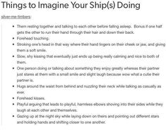 an article about things to imagine your ship's doing on the page below it