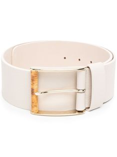 Bone white leather Imani square-buckle leather belt from B-LOW THE BELT featuring pebbled texture, punch-hole detailing and gold-tone buckle fastening. Designer Belts For Women, B Low The Belt, Bone White, Hole Punch, Belts For Women, White Leather, Belts