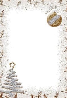 a white and gold christmas card with a bauble ornament