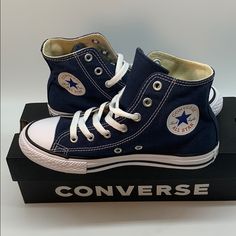 Scaled Back In Size For The Next Generation Of Original Thinkers, Rockers And Artists, This Converse Chuck Taylor All Star Remains True To The Iconic Original With Classic Details On A Comfortable Canvas Upper. Snug Fit Soft Textile Lining Vulcanized Construction Imported 100% Authentic. Blue Cotton Canvas Shoes For Streetwear, Blue Sporty High-top Sneakers With Cotton Material, Blue Cotton Canvas Shoes With Vulcanized Sole, Blue Cotton Canvas Shoes With Rubber Sole, Casual Navy High-top Canvas Shoes, Blue Casual Cotton High-top Sneakers, Blue Converse Cotton High-top Sneakers, Blue Low-top Canvas Shoes For School, Blue Cotton Converse High-top Sneakers