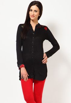 Viscose Knit Black Kurta #MyYDHDLook Black Kurti