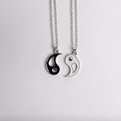 Silver Clavicle Chain Necklace For Friendship, Spiritual Silver Necklaces For Friendship, Bff Necklaces, Ying Yang, Fashion Accessories