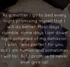 a woman laying in bed with her head on the pillow and text that reads, as a mother i go to bed every night