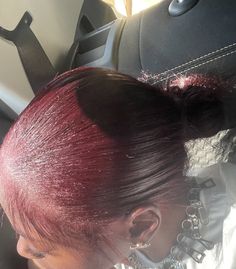 Burgundy Natural Hair, Red Hair Inspo, Hair Color Streaks, Natural Afro Hairstyles