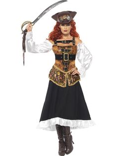 Be a timeless fantasy yourself wearing the Steampunk Pirate Wench Adult Costume. Steam Punk Pirate, Punk Pirate, Wench Costume, Unusual Outfits, Flamingo Costume, Pirate Dress, Pirate Wench Costume, Steampunk Pirate, Pirate Wench