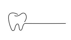 Tooth logo icon and line for text for dentist or stomatology dental care design template. Vector isolated black line contour tooth symbol for dental clinic or dentistry medical center and toothpaste Teeth Line Art, Tooth Line Art, Dentistry Logo Design, Dental Logo Design Dentistry, Dentist Logo Creative, Teeth Logo Design, Tooth Clip Art, Dental Drawings, Tooth Logo Design