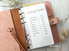 an open planner book sitting on top of a table