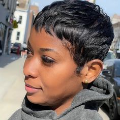 Short Straight Human Hair Wigs Natural Color Brazilian Remy Hair Pixie Cut Cheap Human Hair Wig For Teyana Taylor Pixie Haircut, Finger Waves Short Hair Black Women, Brush Cut For Black Women, Short Pixie Cut Black Women, Curly Short Haircuts, Black Pixie Haircut, Pixie Haircut For Black Women