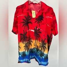 Stylore Hawaiian Shirts For Men Short -Sleeve Button Down Summer Luau Red Hawaiian Button-up Shirt For Vacation, Red Summer Camp Shirt With Button Closure, Red Collared Camp Shirt For Vacation, Red Hawaiian Shirt For Vacation, Red Button-up Hawaiian Shirt For Vacation, Red Hawaiian Vacation Shirt, Red Button-up Camp Shirt For Beach, Red Button-up Hawaiian Shirt For Beach, Red Vacation Tops With Button Closure