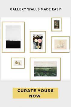 Custom art gallery wall with vintage art prints and gold frames. Vintage Art Gallery, Home Vintage, Home Decor Projects, Decor Project