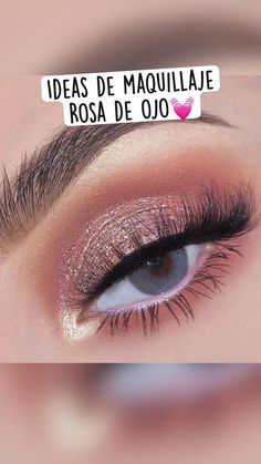 Sparkle Eye Makeup, Quince Makeup, Natural Prom Makeup, Bright Eye Makeup, Pink Eye Makeup, Casual Makeup, Formal Makeup, Homecoming Makeup Browneyes