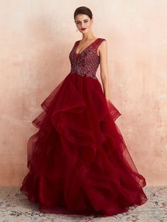 V-neck Sweep Train Dress For Debutante Ball, Tulle V-neck Gown For Debutante Ball, V-neck Tulle Gown For Debutante Ball, V-neck Tulle Gown For Prom Season, V-neck Gown For Debutante Ball And Prom, Tulle V-neck Evening Dress For Wedding, Sleeveless Tulle Wedding Dress With Sweep Train, Sleeveless Tulle Gown For Wedding, Sleeveless Tulle Ball Gown For Debutante Ball