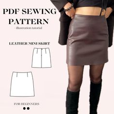 a women's leather mini skirt sewing pattern