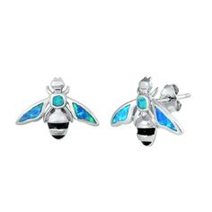 Sterling Silver Queen Bee Animal Insect Bug Earrings Blue Simulated Opal 925 New Jewelry Female All our silver jewelry is crafted from .925 silver also commonly referred to as sterling silver. Sterling silver is the standard for beautiful high-quality silver jewelry and can not be replicated by lower priced silver plated jewelry. It is 92.5% pure silver, mixed with alloys to add strength and durability to stand the test of time. We promise superior service which includes fast shipping, great communication, and Walmart's refund policy. Keep your fine jewelry shiny and elegant by storing it properly. Jewelry needs to be stored in a dry area, preferably away from air in a jewelry box or plastic bag. Avoid exposure to harsh chemicals. Use a polishing cloth to remove tarnish build-up over time. Outlander Jewelry, Bug Earrings, Bee Studs, Yellow Opal, Irish Jewelry, Bee Earrings, Earrings White, Silver Plated Jewelry, Nature Jewelry