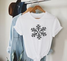 "Snowflake Shirt for Women, Christmas Shirt, Soft shirt, Snowflake, Christmas Shirt for family, Christmas T-shirts, Shirts for Christmas ------ CUSTOMIZE YOUR OWN ITEM ------ ------ CHOOSE YOUR SHIRT COLOR, SIZE, AND QUANTITY. ------ 1. Select the size 2. Select the primary color 3. Click \"add to cart\" and then return to the listing for each family member. 4. Add a note to seller when checking out with any special requests ------ SHIRT COLORS ------ White, Black, Dark Grey, Pink, Navy, red, Tr Snowflake Shirt, Christmas Vacation Shirts, Mommy Shirt, Womens Christmas Shirts, Mommy Shirts, Mama T Shirt, Bridal Party Shirts, Snowflake Christmas, Bride Shirts