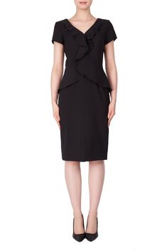 Joseph Rifkoff Short Sleeve Dress Black Dress Style, Joseph Ribkoff Dresses, Long Sleeve Sheath Dress, Peplum Styling, Balloon Sleeve Blouse, Stunning Outfits, Joseph Ribkoff, Sleeveless Sheath Dress, Short Sleeve Dress