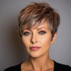 Short Hair Pixie Cuts, Short Hair Trends, Super Short Hair, Edgy Short Hair, Sassy Hair, Hair Color For Women, Short Hair Over 60