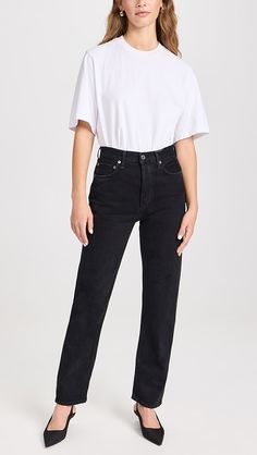 AGOLDE 90'S Pinch Waist: High Rise Straight Jeans | Shopbop Relaxed Fit Cropped Jeans With Straight Hem, Mom Fit Cropped Jeans With Straight Hem, Everyday Cropped Jeans With Straight Hem, Mid-rise Mom Jeans For Work, High Rise Relaxed Fit Jeans For Work, Rigid Denim Straight Hem Pants, Classic Straight Leg Cropped Jeans, Straight Fit Jeans For Everyday, Mom Fit Jeans With Straight Hem