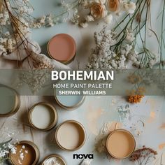 the cover of bohemian home paint palette by sherylin williams