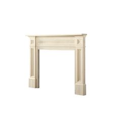 an image of a white fireplace mantel