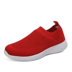 • Feature: Breathable• Upper Material: Stretch Fabric• Athletic Shoe Type: Walking Shoes• Sole material: EVA• Lining Material: Synthetic• Closure Type: Slip-On• Fit: Fits true to size, take your normal size• Import Product Comfortable Red Sneakers, Comfortable Flat Red Sneakers, Comfortable Red Flat Sneakers, Red Breathable Slip-on Sneakers With Round Toe, Casual Slip-on Running Shoes With Textured Sole, Comfortable Sneakers With Red Sole And Round Toe, Red Slip-on Sneakers With Round Toe, Comfortable Red Slip-on Sneakers With Round Toe, Red Breathable Flat Sneakers