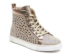 Women New York High-Top Sneaker - Couture Shoes, Gold Sneakers, Glitter Sneakers, Best Sneakers, Fashion Flats, Wedge Sneaker, Sneaker Boots, High Top, Faux Suede