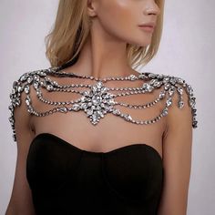 47372312772896|47372312805664 Wedding Chest, Body Necklace, Shoulder Off, Shoulder Necklace, Diy Chain, Big Jewelry, Boho Crystal, Porto Rico, Bohemian Crystal