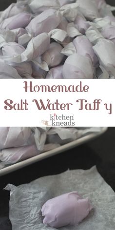 homemade salt water taffy is shown on a plate