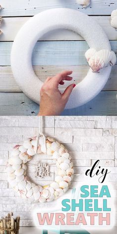 the diy sea shell wreath is so easy to make and it's perfect for summer