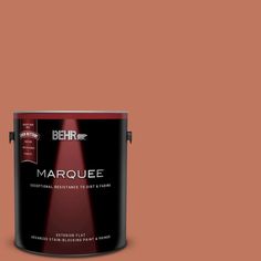 BEHR MARQUEE 1 gal. #210D-6 Caribbean Coral Flat Exterior Paint and Primer in One Behr Marquee Paint, Flat Exterior, Behr Premium Plus, Behr Marquee, No More Drama, Brick Masonry, Behr Paint, Flat Paint, Paint Types