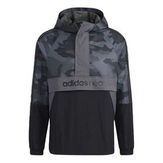 adidas neo M Ard Wb Camouflage Splicing Half Zipper hooded logo Jacket Gray HG9053 (Men's) Adidas Casual Windbreaker, Adidas Urban Hooded Windbreaker, Casual Adidas Windbreaker With Logo, Adidas Logo Casual Windbreaker For Outdoor Activities, Adidas Logo Windbreaker For Winter, Adidas Logo Functional Windbreaker For Streetwear, Adidas Functional Windbreaker With Logo, Casual Adidas Logo Windbreaker For Outdoor Activities, Adidas Track Jacket For Outdoor Activities