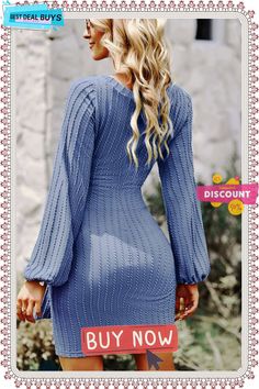 May Knit Dress - Blue Dress Blue, Knit Dress, Blue Dresses, Knitting, Blue