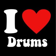 i love drums sticker on a black background