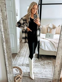 White Boots Western, Shacket Plaid