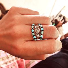 Cowgirl Closet, Turquoise Tuesday, Western Wedding Rings, Real Turquoise Jewelry, Closet Clothes, Cowgirl Accessories, Country Rings, Stacker Rings, Jewelry Clothes