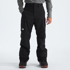 On epic powder days  dial in your waterproof protection with The North Face men's Freedom pants. They're made with durable  all-conditions DryVent™ fabric and reinforced with nylon kickpatches. Winter Utility Waterproof Bottoms, Winter Waterproof Utility Bottoms, Utility Waterproof Winter Bottoms, Black Utility Waterproof Cargo Pants, Black Waterproof Utility Cargo Pants, Black Utility Style Waterproof Cargo Pants, Technical Black Bottoms For Outdoor, Functional Black Waterproof Pants, Winter Functional Outdoor Cargo Pants