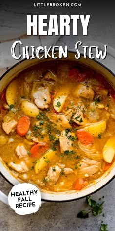 one pot chicken stew with potatoes and carrots