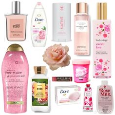 Scent Combos Hygiene Floral, Perfumes Aesthetic, Scent Combos, Rose Products, Essential Oil Perfumes Recipes, Perfume Recipes, Rose Scent, Pink Cosmetics