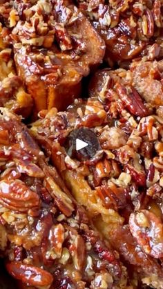 pecans and other nuts are mixed together to make a delicious dessert or appetizer