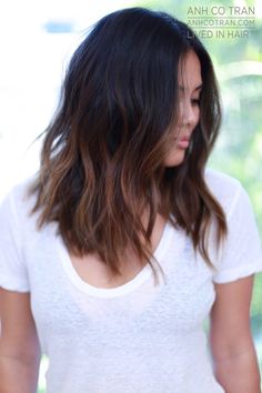 Anh Co Tran Anh Co Tran, Long Locks, Ombre Hair Color, Hair Tutorials, Beauty Ideas, Brunette Hair, Medium Hair, Hair Skin