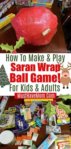 Saran Wrap Ball Game! Fun Party Game Idea For Kids Or Adults. On the blog, the saran wrap ball game how to make. This easy Christmas Party game everyone will love. Wrap Ball Game, Saran Wrap Ball, Saran Wrap Ball Game, Easy Christmas Party, Christmas Party Ideas For Teens, Xmas Games, Adult Christmas Party, Fun Christmas Party Games, Work Christmas Party